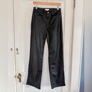 H&M Women's Black Faux Leather Pants 6